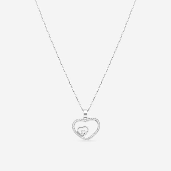 Chopard Happy Hearts 18K White Gold Diamond Pendant Necklace 797482 - 1002 - THE SOLIST - Chopard