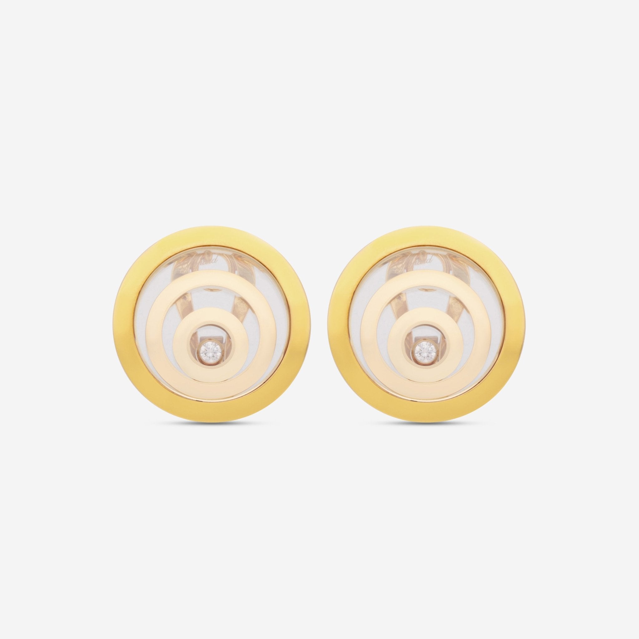 Chopard Happy Spirit 18K Yellow Gold Diamond Stud Earrings 845418 - 0001 - THE SOLIST - Chopard