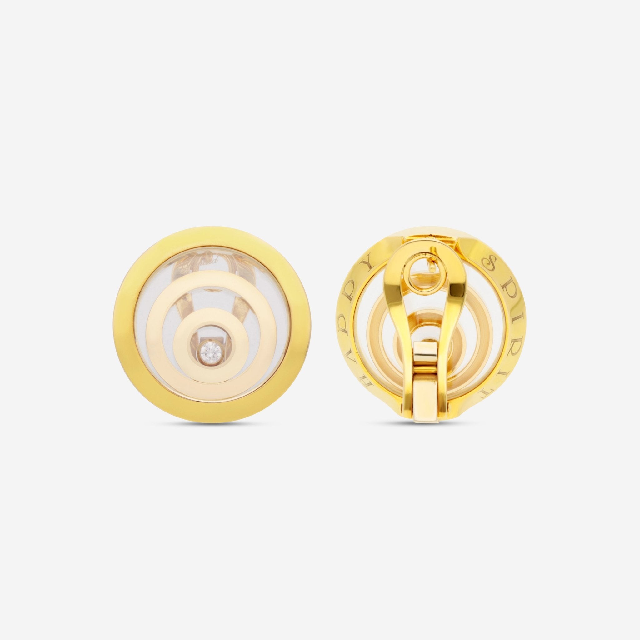 Chopard Happy Spirit 18K Yellow Gold Diamond Stud Earrings 845418 - 0001 - THE SOLIST - Chopard