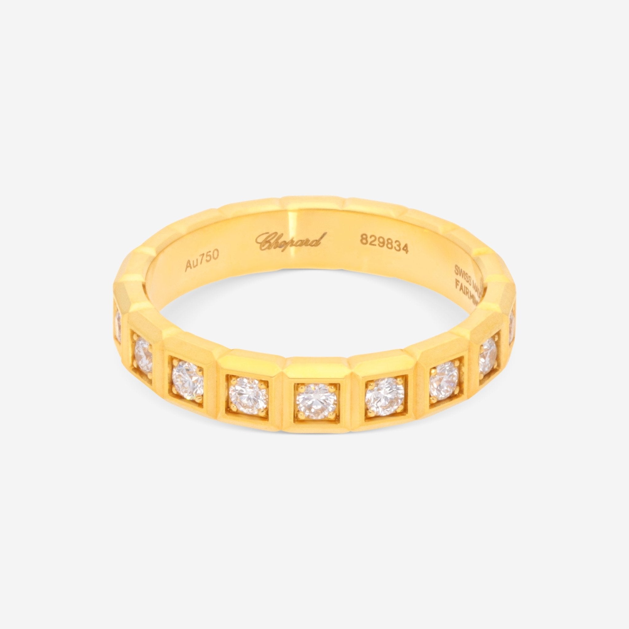 Chopard Ice Cube 18K Yellow Gold Diamond Band Ring 829834 - 0041 - THE SOLIST - Chopard