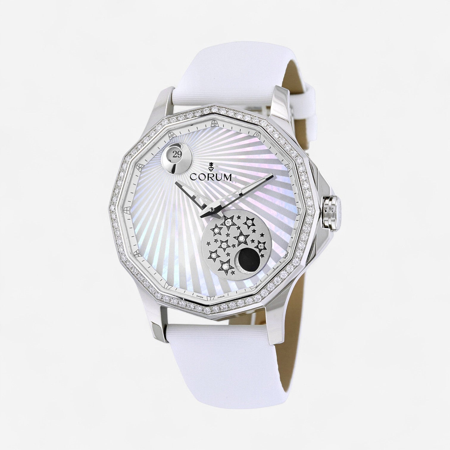 Corum Admiral Cup Legend Mystery Moon Diamond Automatic Ladies Watch 384.101.47/0F49.AA01