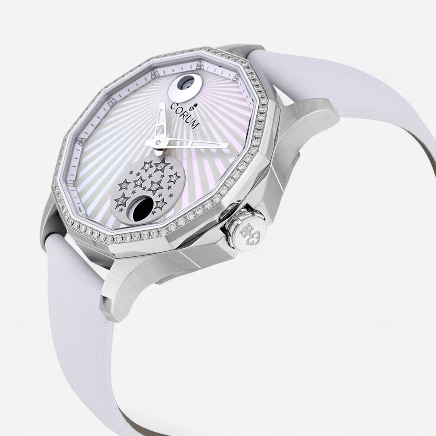 Corum Admiral Cup Legend Mystery Moon Diamond Automatic Ladies Watch 384.101.47/0F49.AA01
