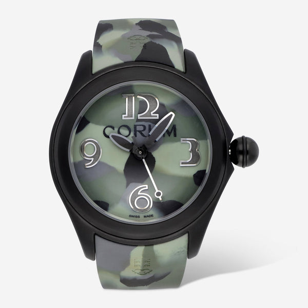 Corum Bubble Black PVD Stainless Steel 47mm Green Camouflage Automatic Watch L082/03303 - THE SOLIST - Corum