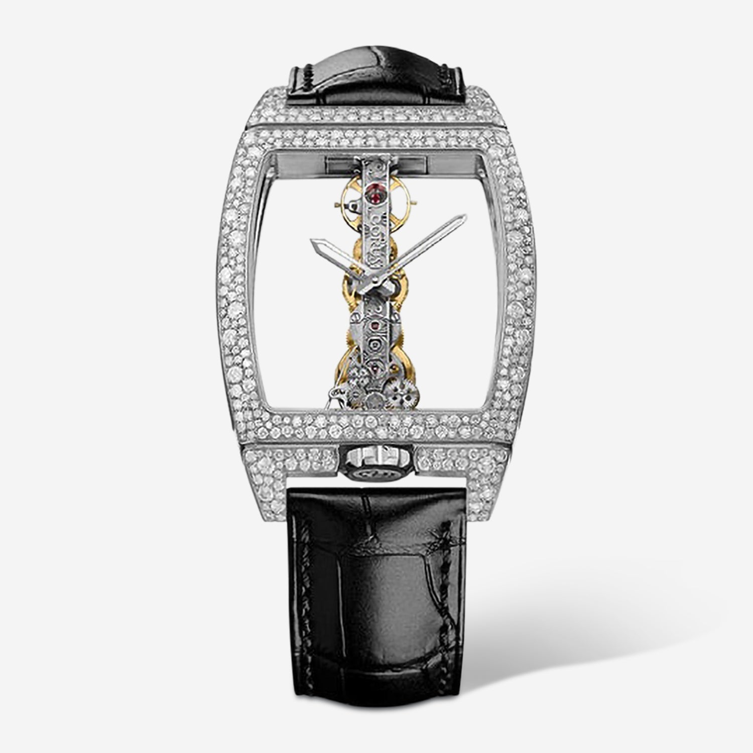 Corum Golden Bridge 18K White Gold Snow Set Manual Wind Men's Watch B113/03854 - THE SOLIST - Corum