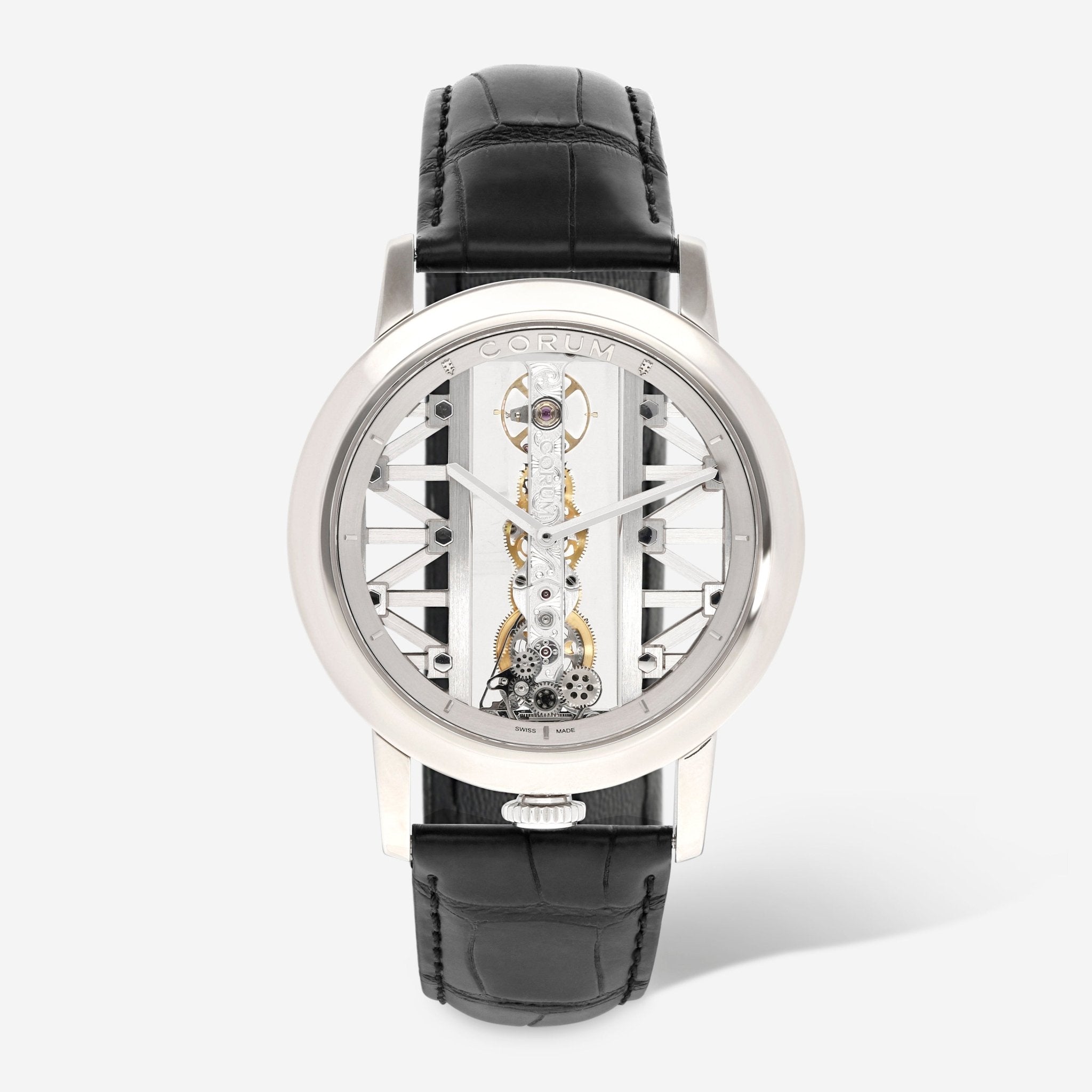 Corum Golden Bridge Round 43 18K White Gold Manual Wind Men's Watch B113/03204 - THE SOLIST - Corum