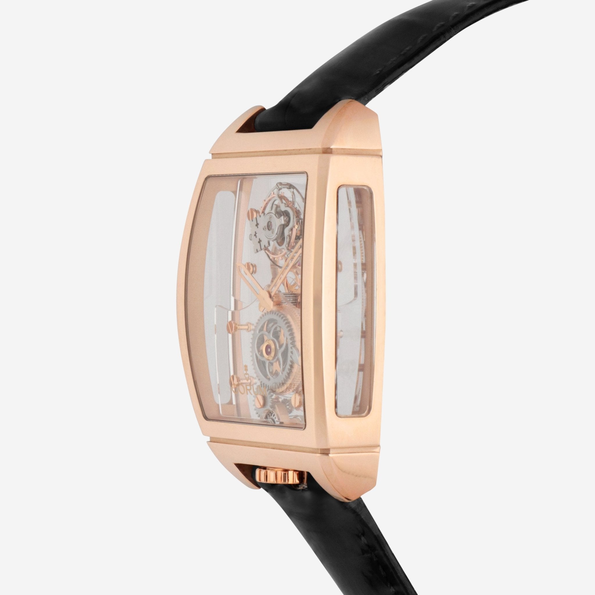 Corum Golden Bridge Tourbillon Panoramique 18K Rose Gold Manual Wind Men's Watch B100/01146 - THE SOLIST - Corum