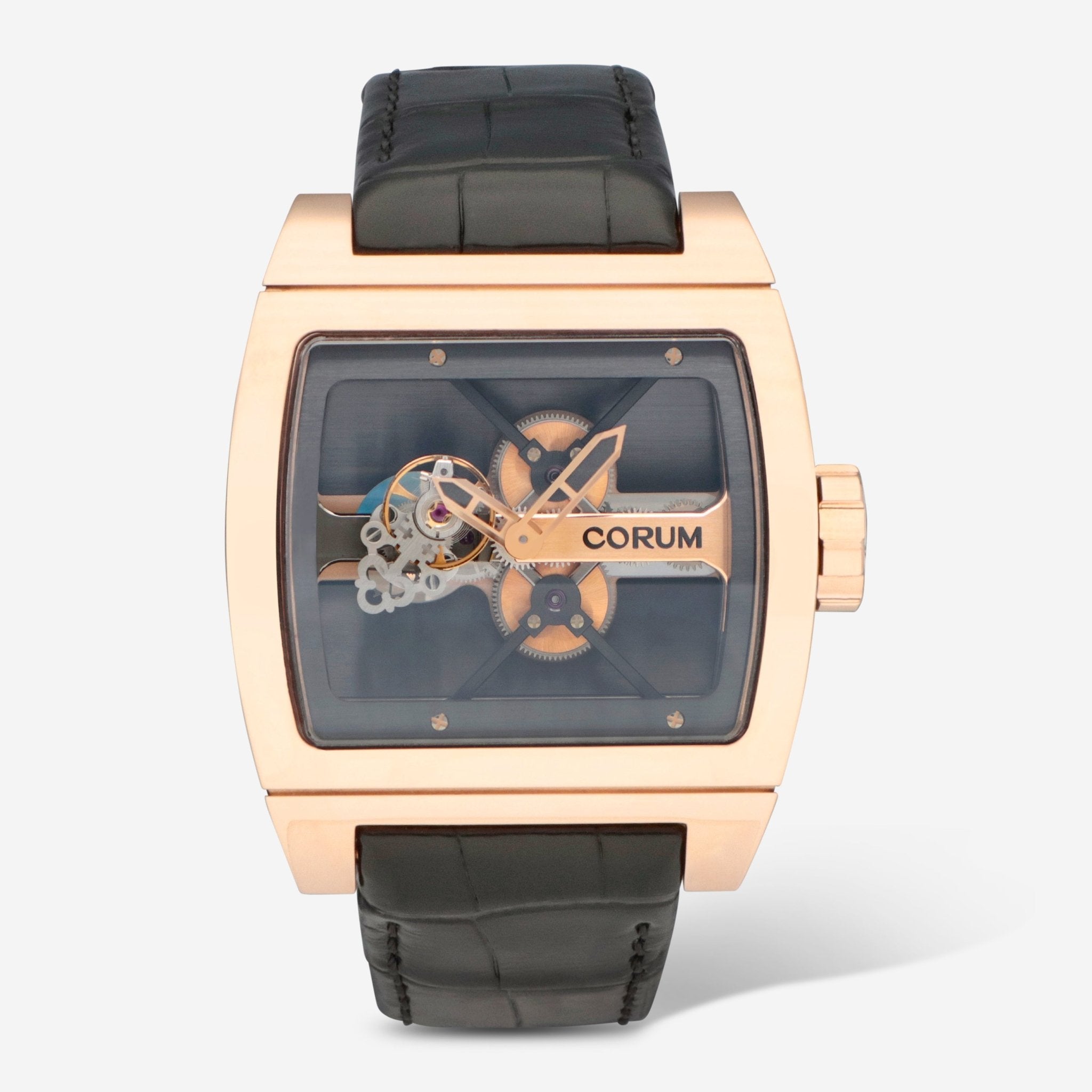 Corum Ti - Bridge Tourbillon 18K Rose Gold Manual Wind Men's Watch B022/00984 - THE SOLIST - Corum