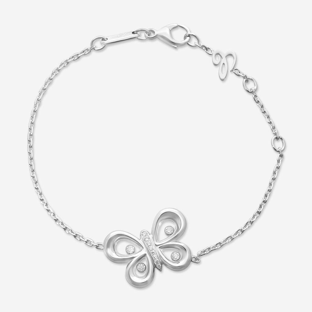 Chopard Happy Diamonds Happy Butterfly 18K White Gold Diamond Bracelet 859511-12