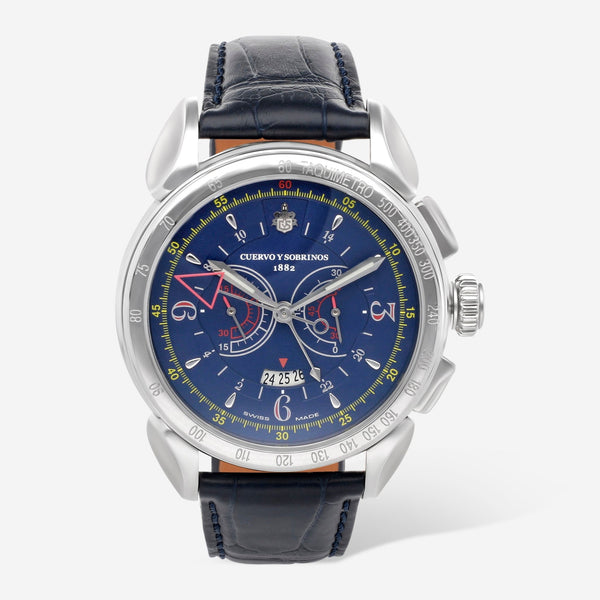 Cuervo Y Sobrinos Historiador Vuelo 44mm Stainless Steel Automatic Men's Watch 3201.1B - THE SOLIST - Cuervo Y Sobrinos