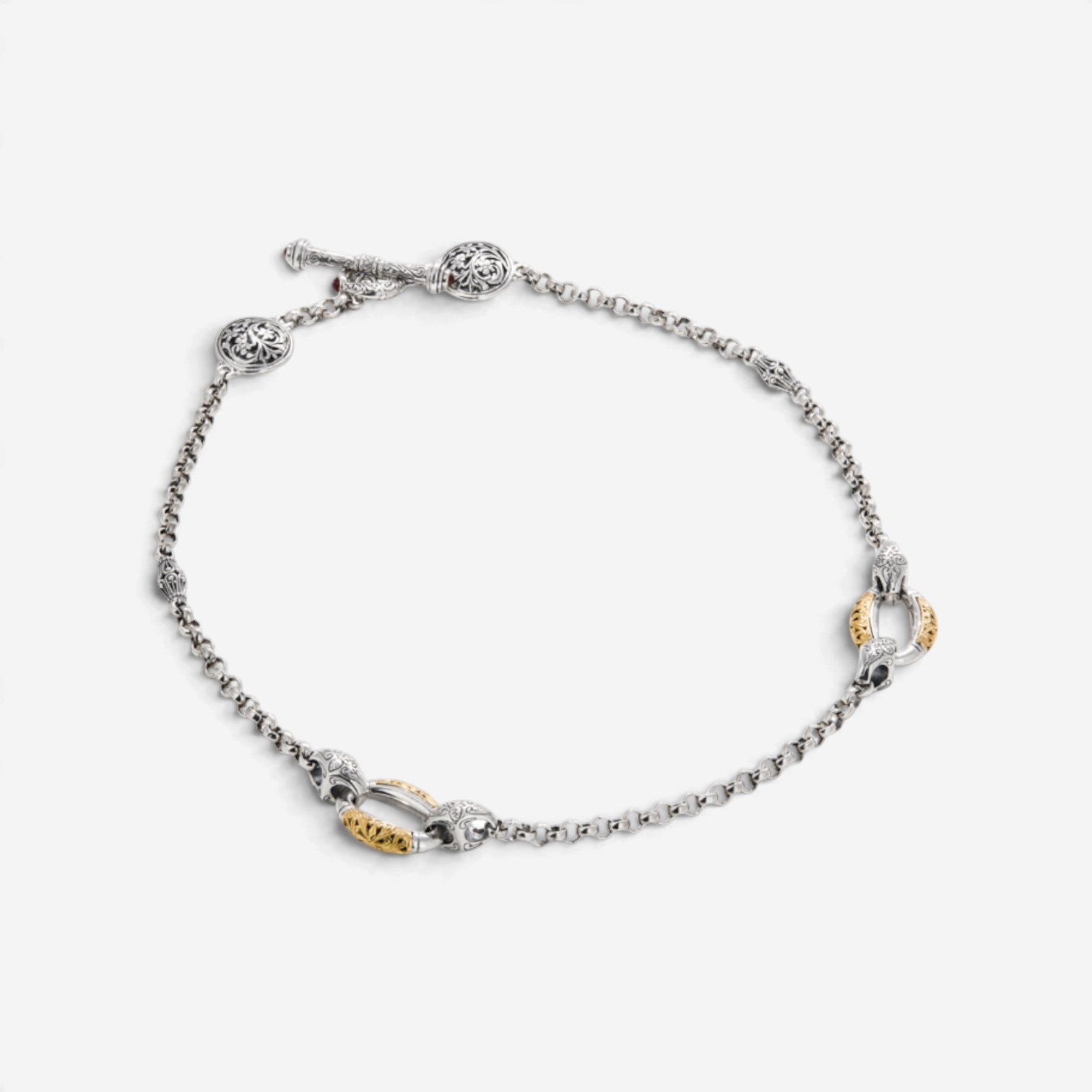 Konstantino Classic Sterling Silver 18k Yellow Gold Necklace KOMK4579-130-18-2U - THE SOLIST