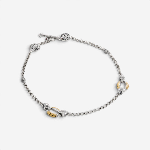 Konstantino Classic Sterling Silver 18k Yellow Gold Necklace KOMK4579-130-18-2U - THE SOLIST