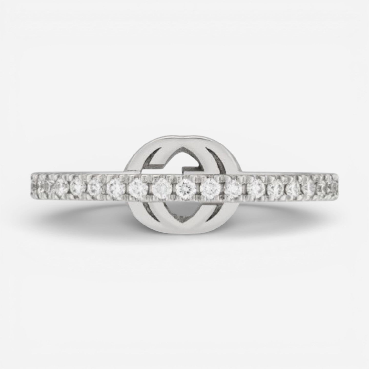 Gucci Interlocking G 18K White Gold Diamond Ring Sz. 6.75 YBC6791130010 - THE SOLIST
