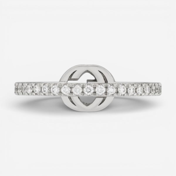 Gucci Interlocking G 18K White Gold Diamond Ring Sz. 6.75 YBC6791130010 - THE SOLIST