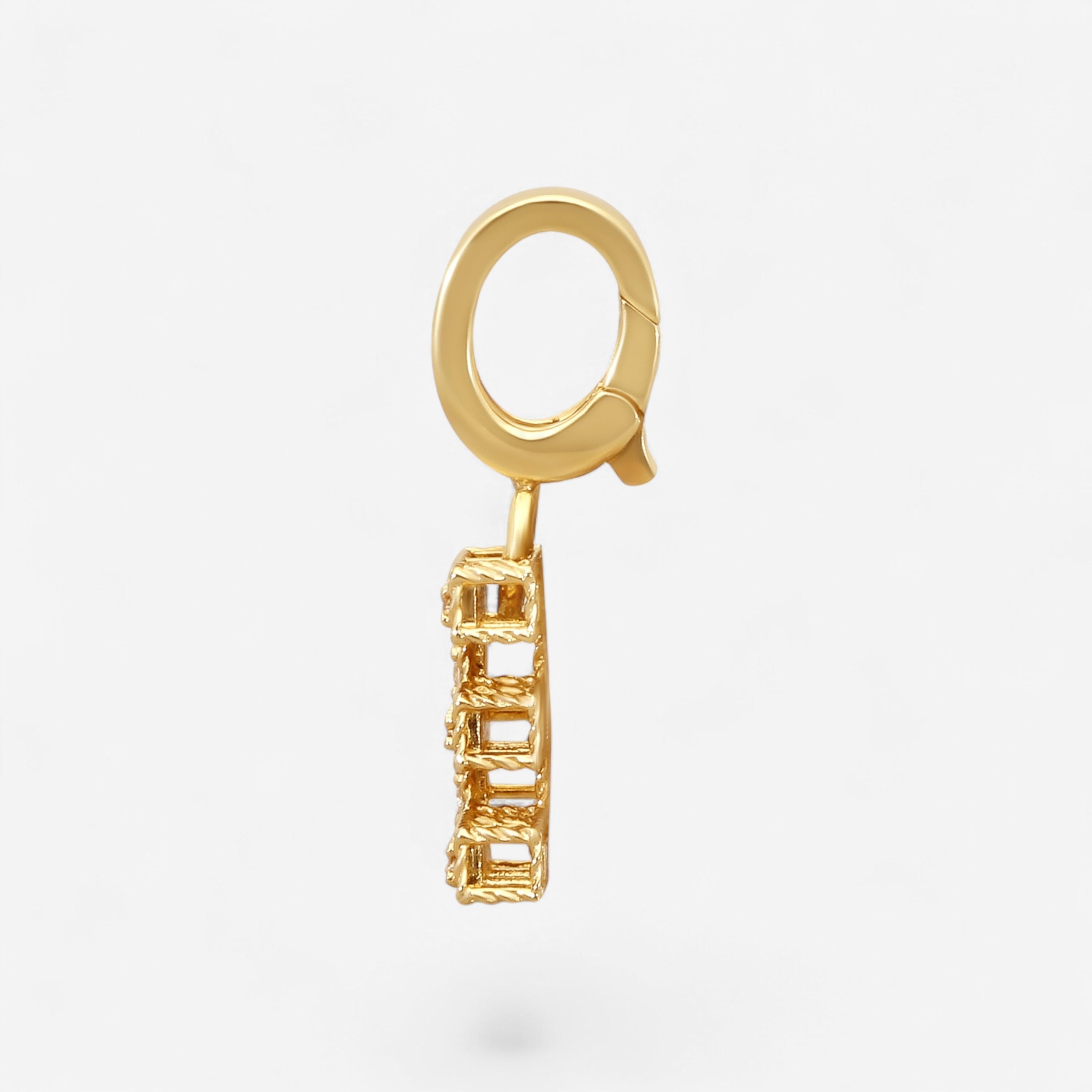 Roberto Coin Princess 18K Yellow Gold Diamond Initial 