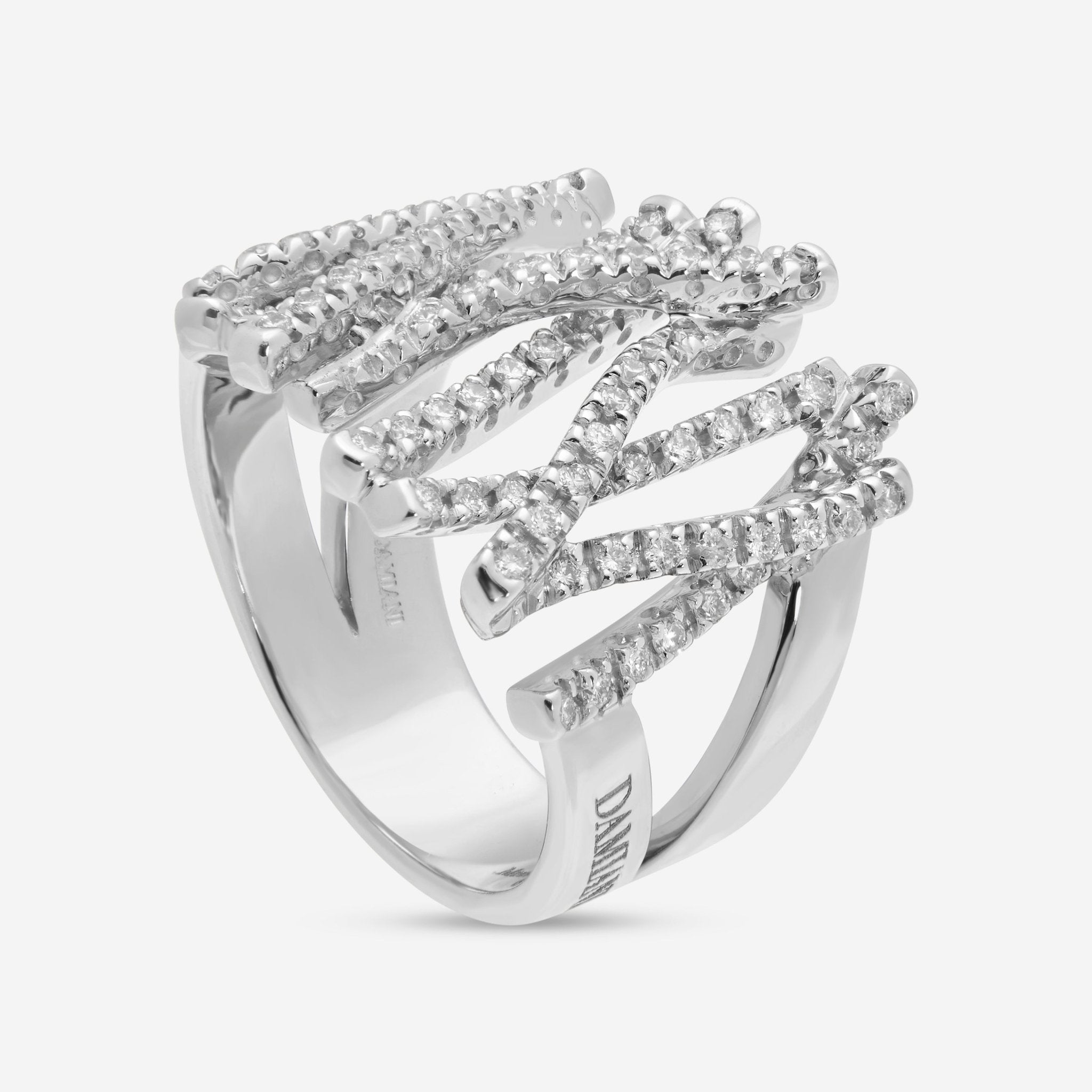 Damiani 18K White Gold Diamond Ring Size 7.25