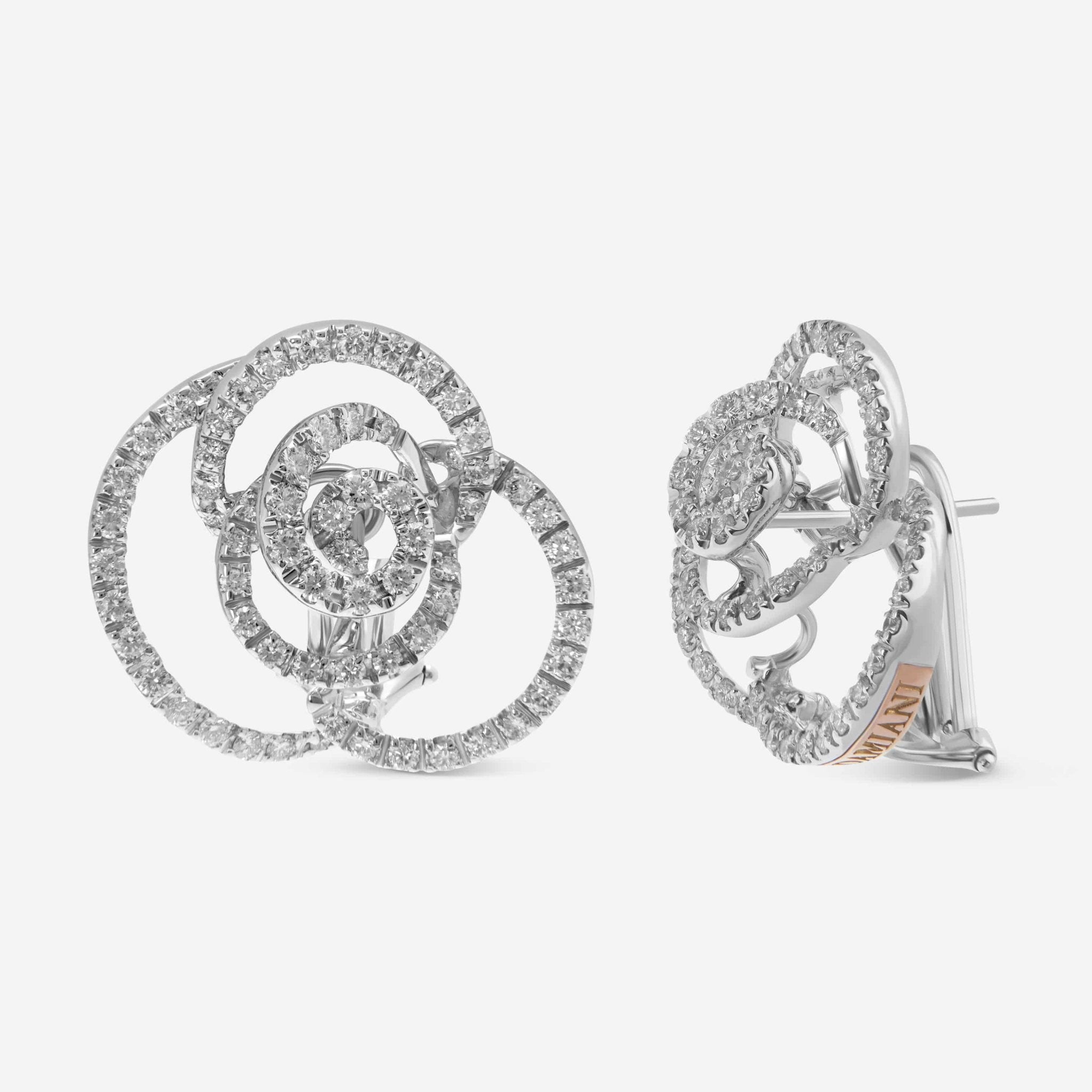 Damiani Bocciolo 18K White Gold, Diamond 2.04ct. tw. French Clip Earrings 20020638 - THE SOLIST - Damiani