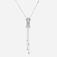 Damiani Burlesque 18K White Gold, Round Brilliant Cut Diamond 0.81ct. tw. Lariat Necklace 20049153 - THE SOLIST - Damiani