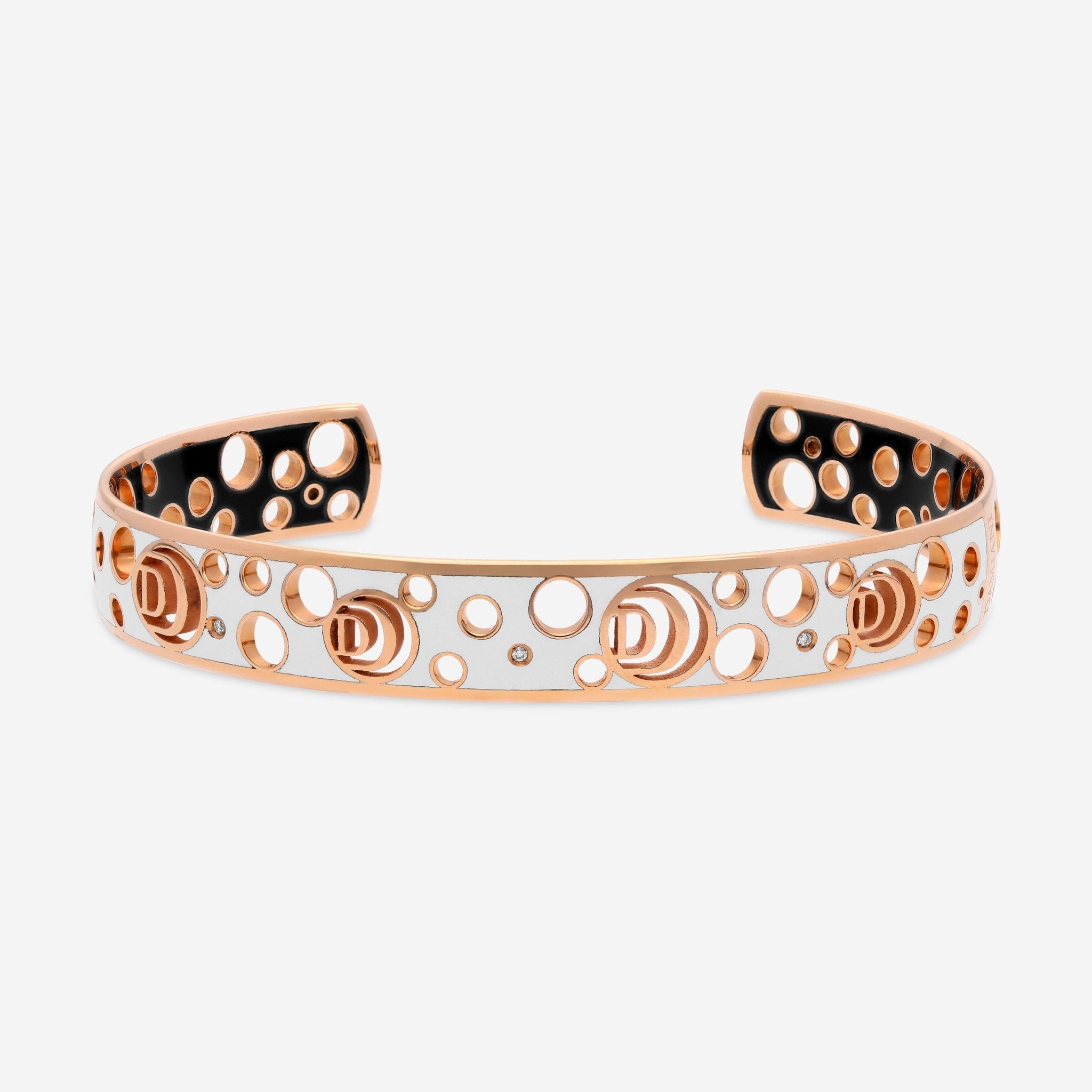 Damiani Damianissima 18K Rose Gold and Ceramic Cuff Bracelet 20059249 - THE SOLIST - Damiani