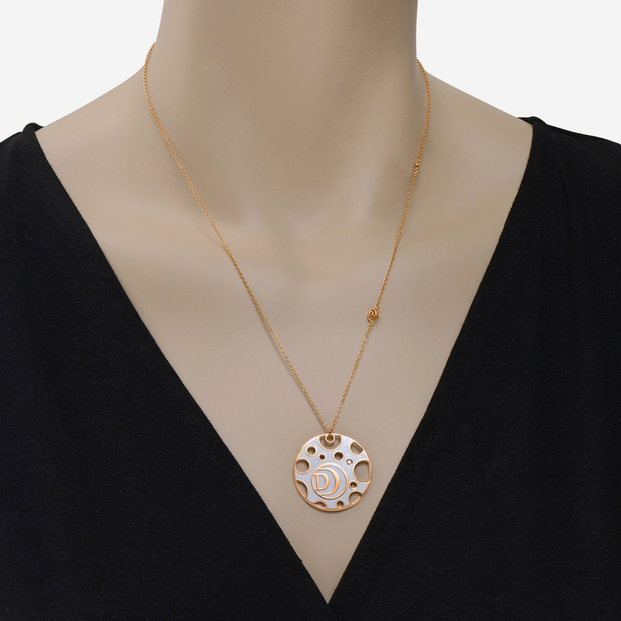 Damiani Damianissima 18K Rose Gold and Ceramic Diamond Pendant Necklace 20058573 - THE SOLIST - Damiani