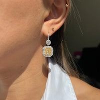 Diana M. Jewels 18K Yellow Gold Diamond Double Drop Earrings DEA2055