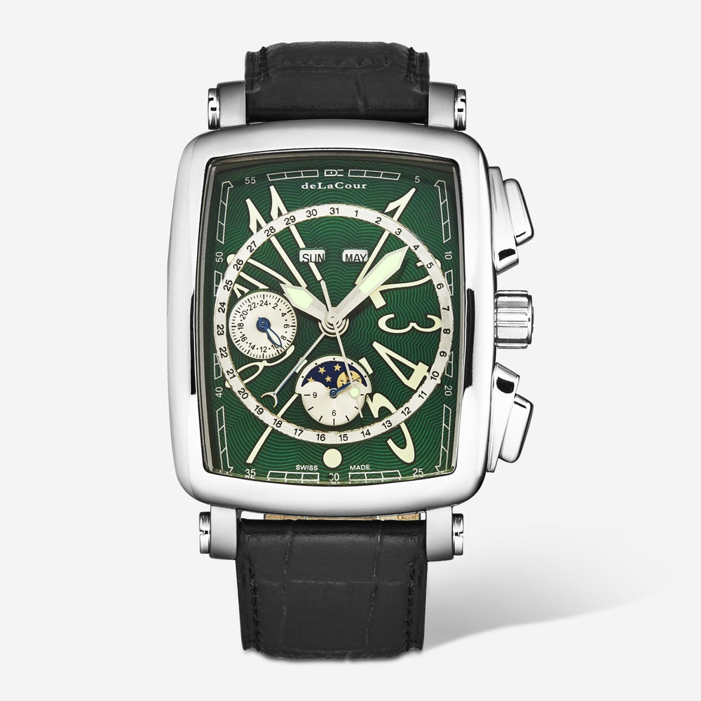 DeLaCour 'Via Larga' Chronograph Stainless Steel Men's Automatic Watch WAST1026 - GRN - THE SOLIST - DeLaCour