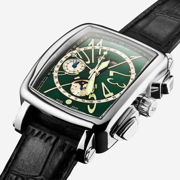 DeLaCour 'Via Larga' Chronograph Stainless Steel Men's Automatic Watch WAST1026 - GRN - THE SOLIST - DeLaCour