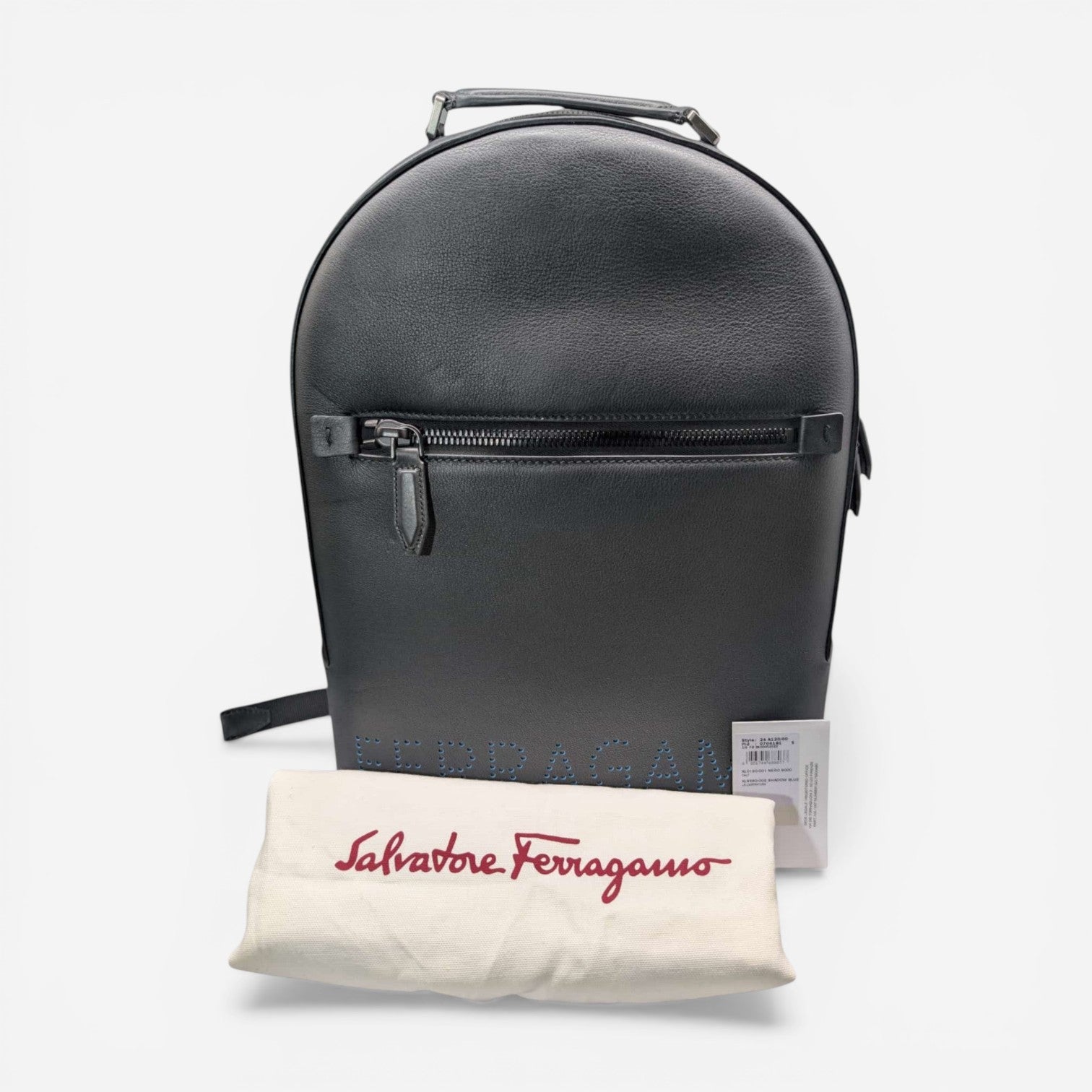brief backpack leather ferragamo Salvatore Ferragamo Black Leather Backpack 704181