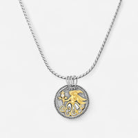 Konstantino Zodiac Virgo Sterling Silver & 18K Yellow Gold Diamond Carved Pendant MEKJ624-109 - THE SOLIST