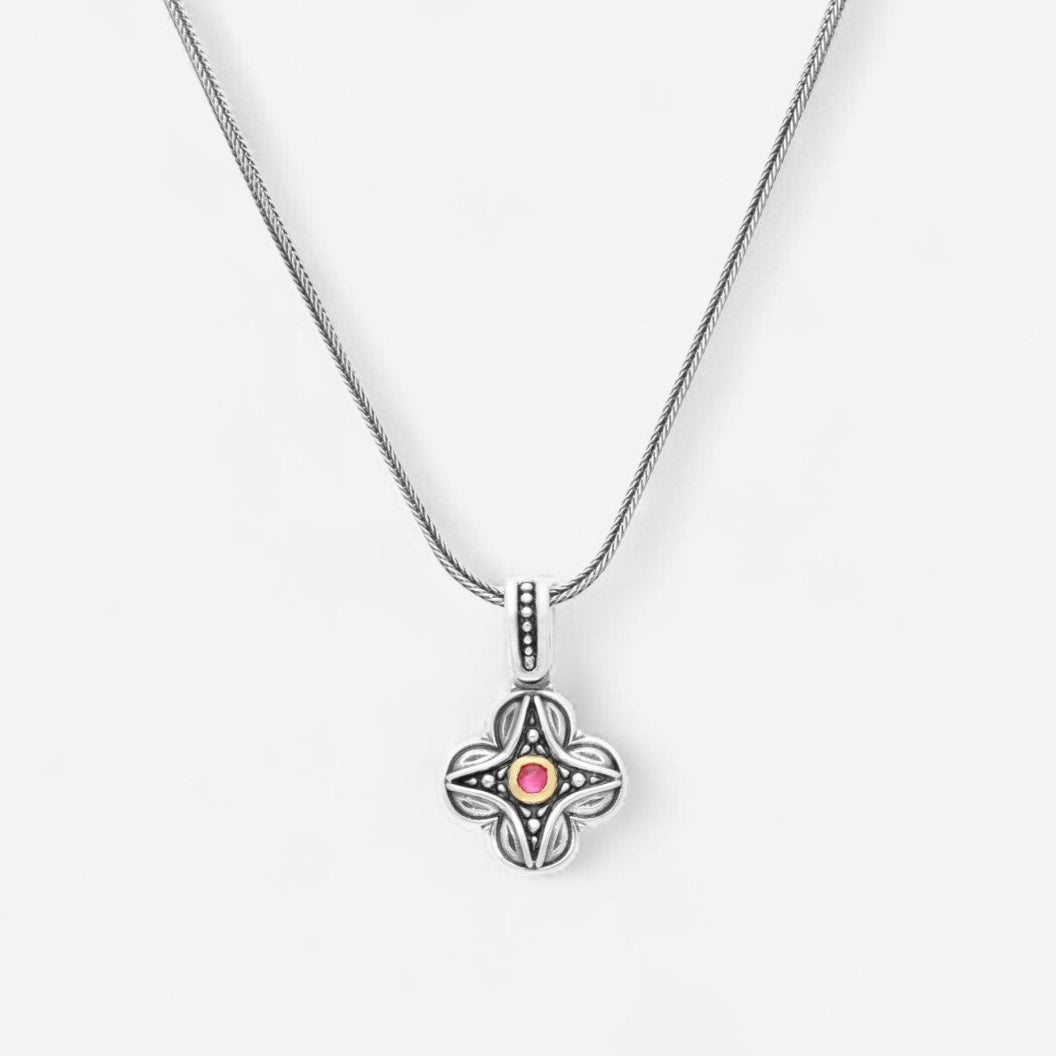 Konstantino Dome Sterling Silver & 18K Yellow Gold Corundum Pendant MEKJ731-538 - THE SOLIST