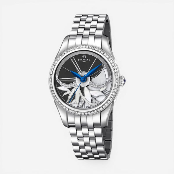 Perrelet Diamond Flower Amytis Stainless Steel Automatic Ladies Watch A2066/7