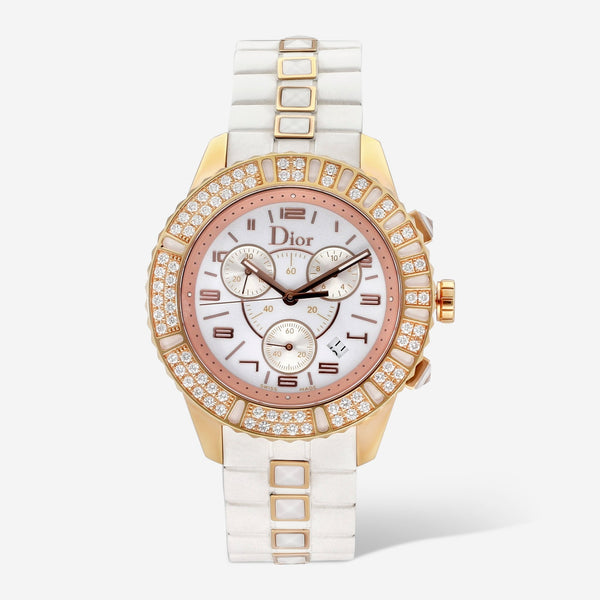 Dior Christal Chronograph 18K Rose Gold 38mm Quartz Ladies Watch CD114370R001 - THE SOLIST - Dior