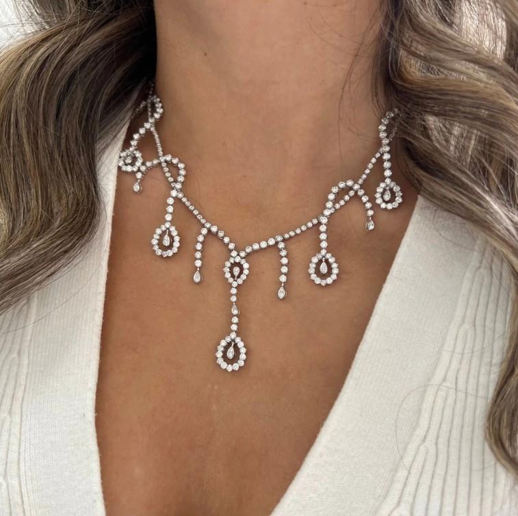 Diana M. Jewels 18K White Gold Diamond Charm Necklace DNK1362