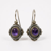 Konstantino Sterling Silver & 18K Yellow Gold Amethyst Earrings SKMK2935-101-CAB