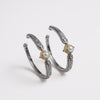 Konstantino Sterling Silver & 18K Yellow Gold Pearl Hoop Earrings SKMK2931-122 - THE SOLIST