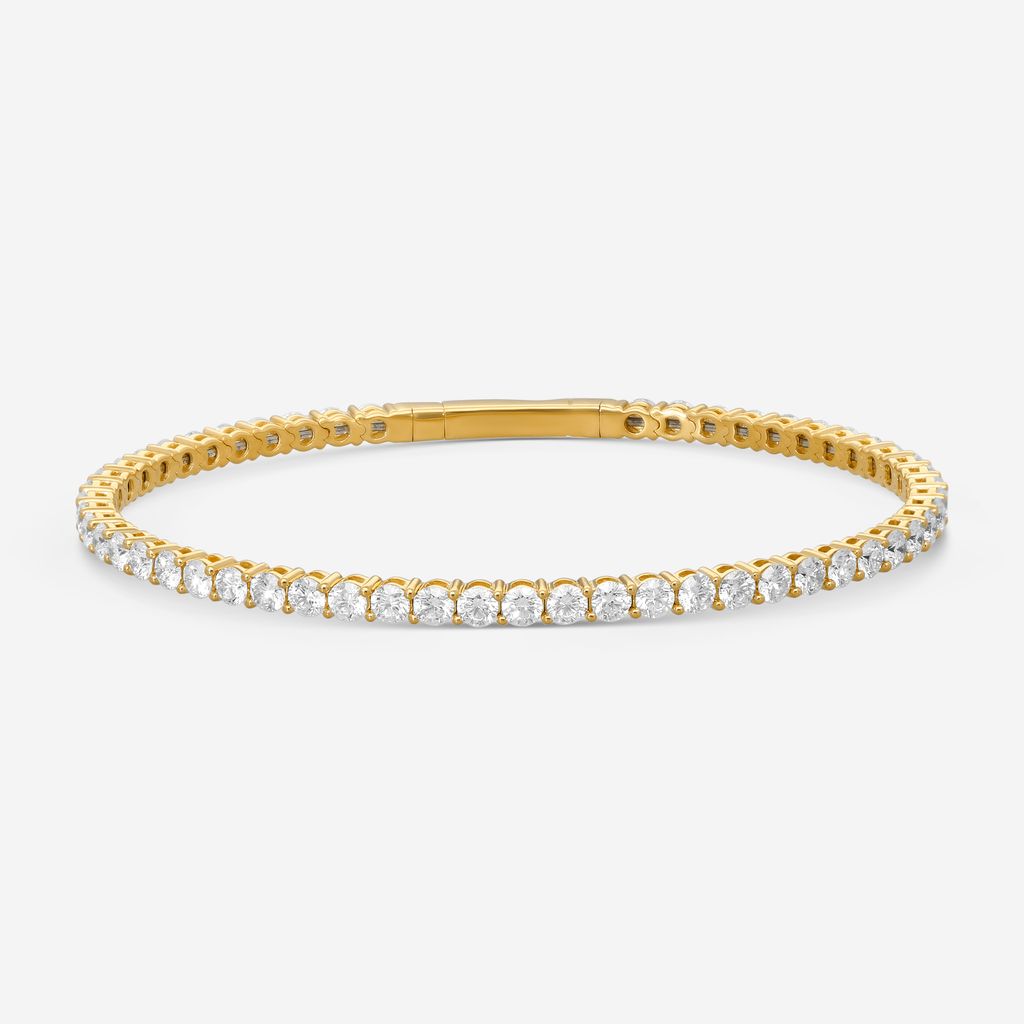 Ina Mar 14K Yellow Gold Diamond Tennis Bangle Flex Bracelet B1100E-FY-500F - THE SOLIST