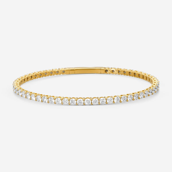 Ina Mar 14K Yellow Gold Diamond Tennis Bangle Flex Bracelet B1100E-FY-500F - THE SOLIST