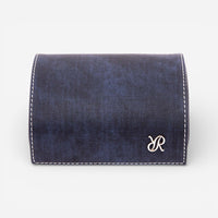 Rapport Soho Navy Blue Leather Two Watch Roll D316