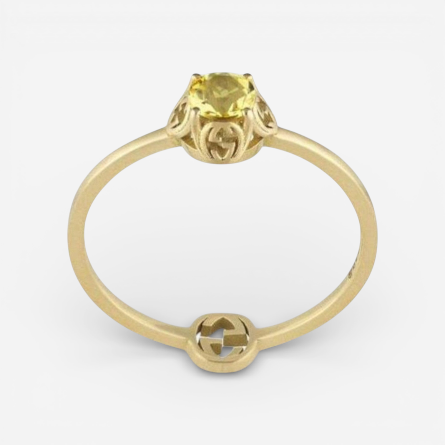 Gucci 18K Yellow Gold Yellow Beryl Ring Sz. 5.25 YBC662428002010 - THE SOLIST