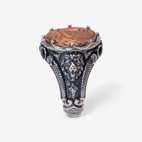 Konstantino Aeolous Sterling Silver & Copper Spinel Greek Coin Ring Sz. 11 DMK2083-374-S11