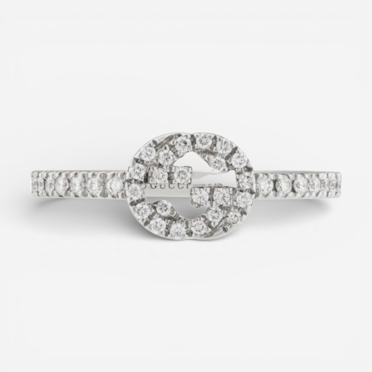 Gucci Interlocking G 18K White Gold Diamond Ring Sz. 6.75 YBC6791130010 - THE SOLIST