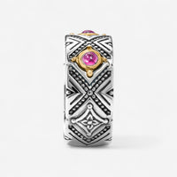 Konstantino Dome Sterling Silver & 18K Yellow Gold Corundum Ring Sz. 6 DKJ974-538-S6