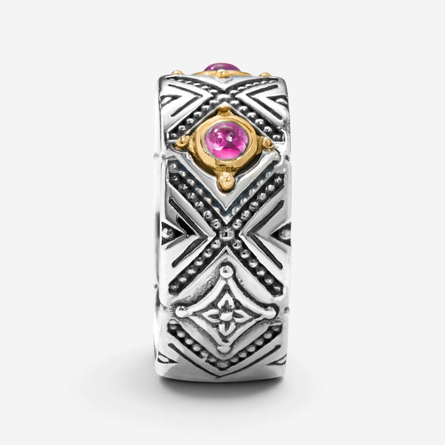 Konstantino Dome Sterling Silver & 18k Yellow Gold Corundum Band Ring Sz. 7 DKJ974-538-S7 - THE SOLIST