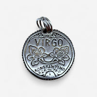 Konstantino Zodiac Virgo Sterling Silver & 18K Yellow Gold Diamond Carved Pendant MEKJ624-109 - THE SOLIST