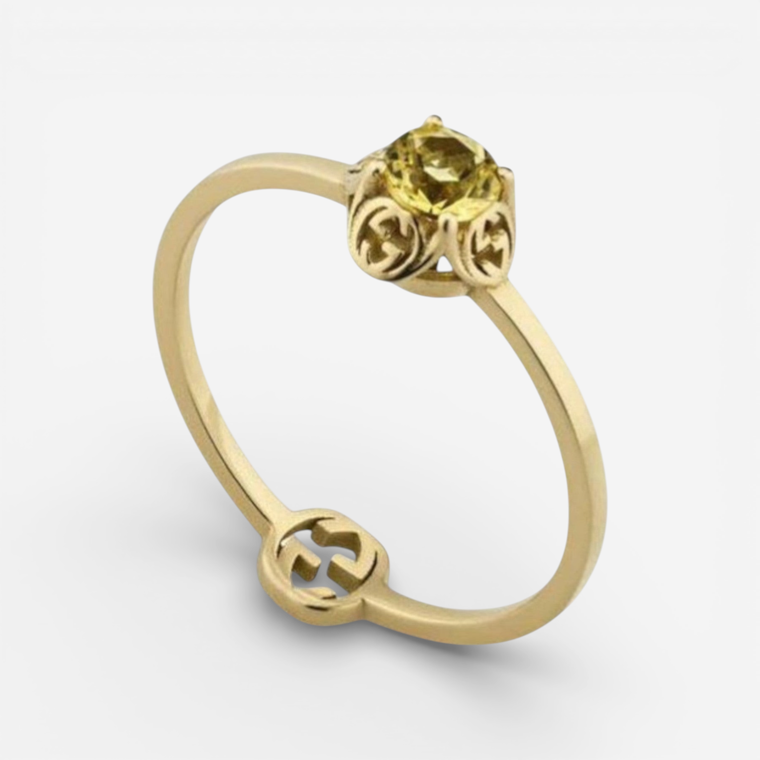 Gucci 18K Yellow Gold Yellow Beryl Ring Sz. 5.25 YBC662428002010 - THE SOLIST