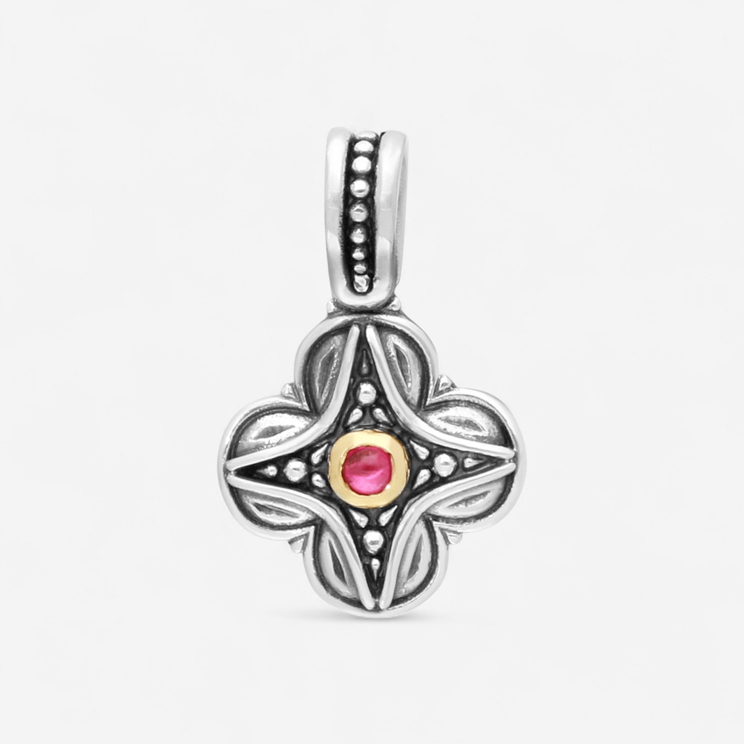 Konstantino Dome Sterling Silver & 18K Yellow Gold Corundum Pendant MEKJ731-538 - THE SOLIST