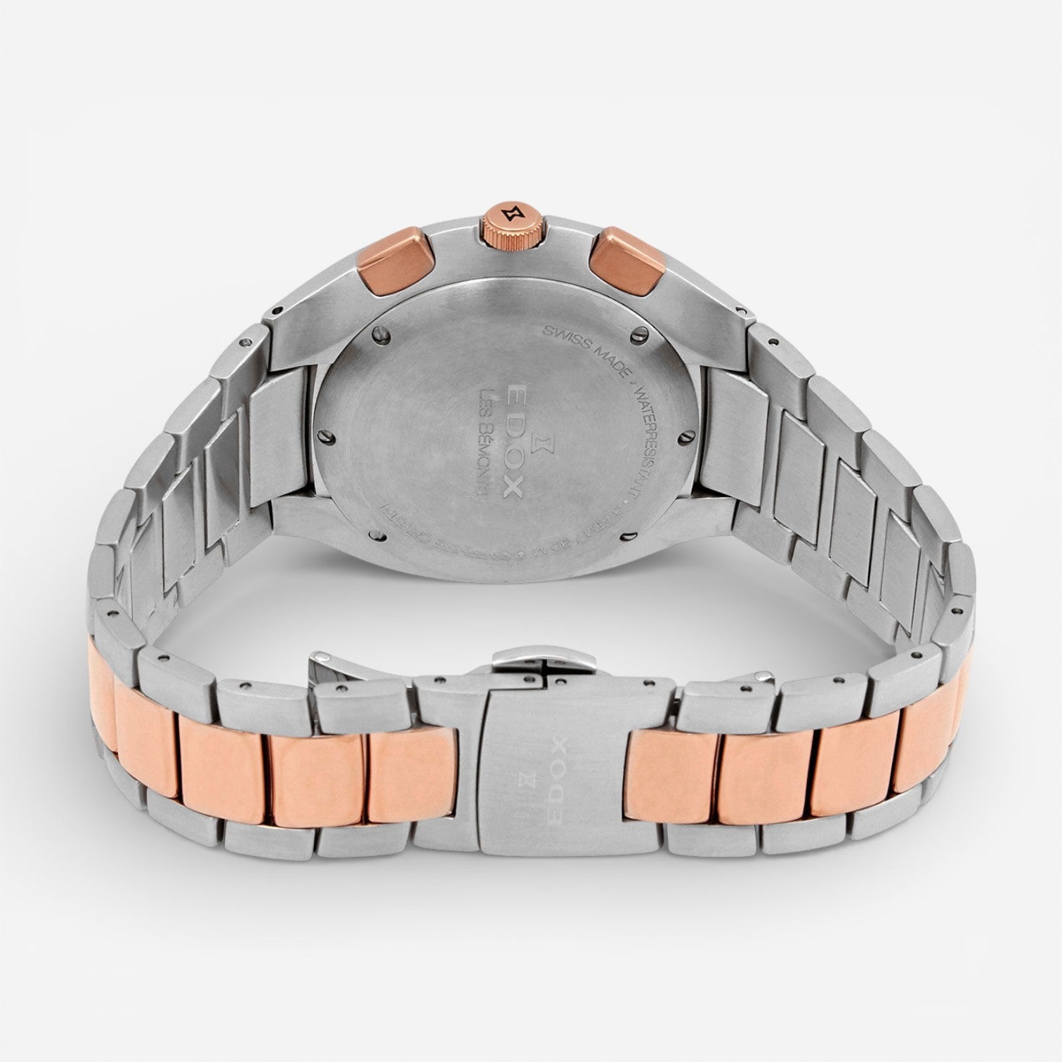 Edox Les Bémonts Chronograph Ultra Slim Two-Tone Stainless Steel Men's Watch 10239-357R-BUIR