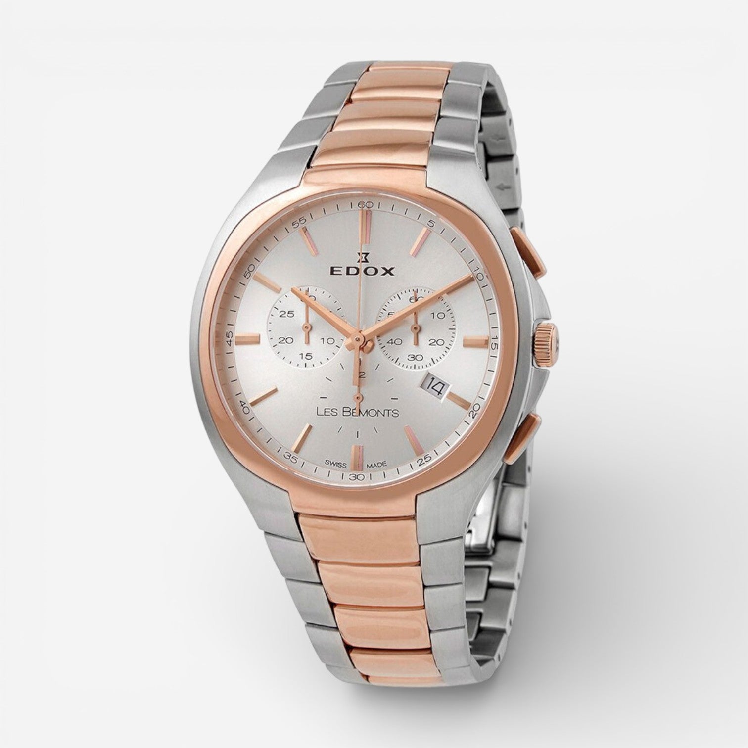 Edox Les Bémonts Chronograph Ultra Slim Two-Tone Stainless Steel Men's Watch 10239-357R-AIR