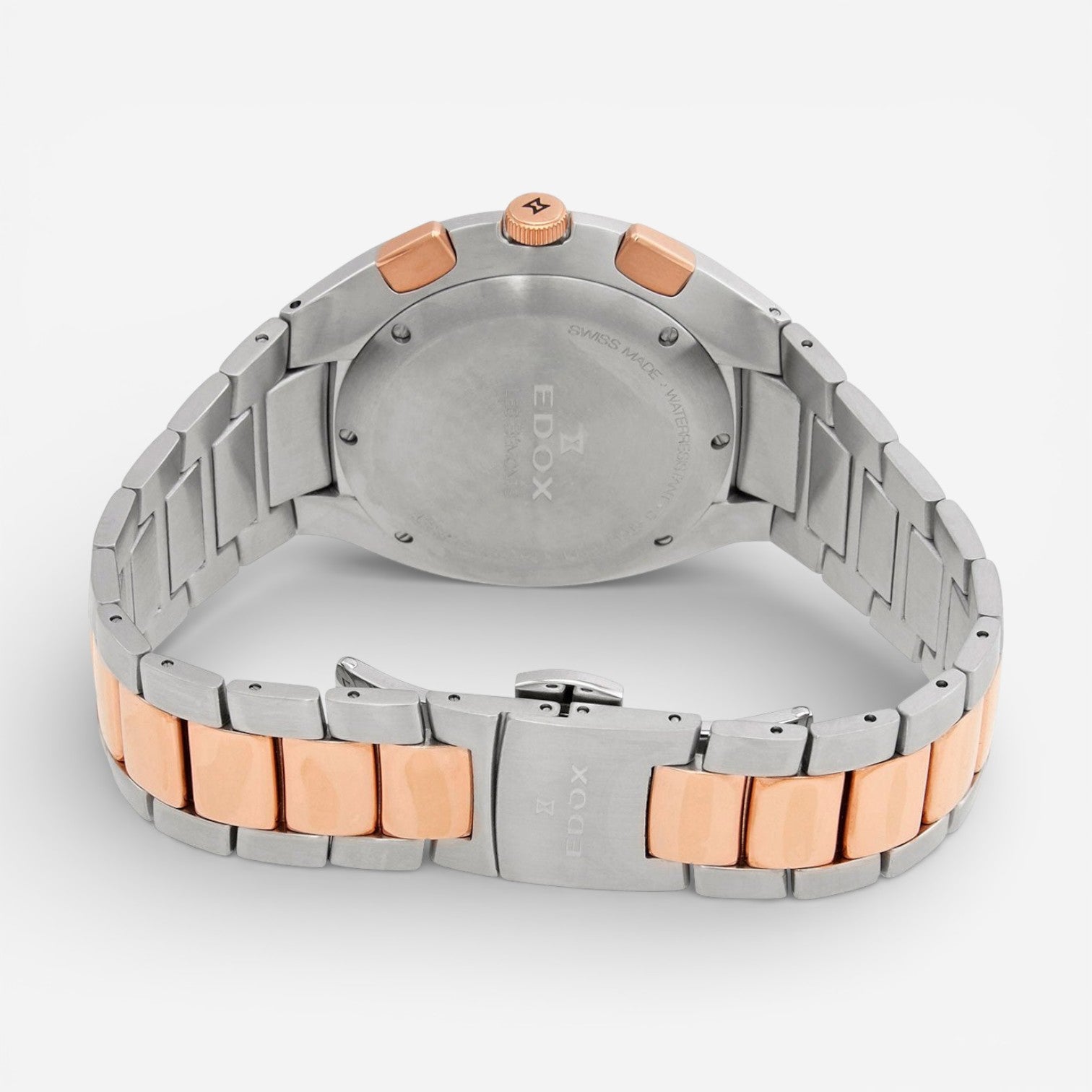 Edox Les Bémonts Chronograph Ultra Slim Two-Tone Stainless Steel Men's Watch 10239-357R-AIR