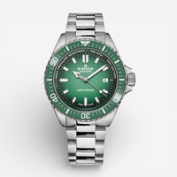 Edox Neptunian Automatic Stainless Steel Green Dial Date Divers Men's Watch 80120-3VM-VDN1
