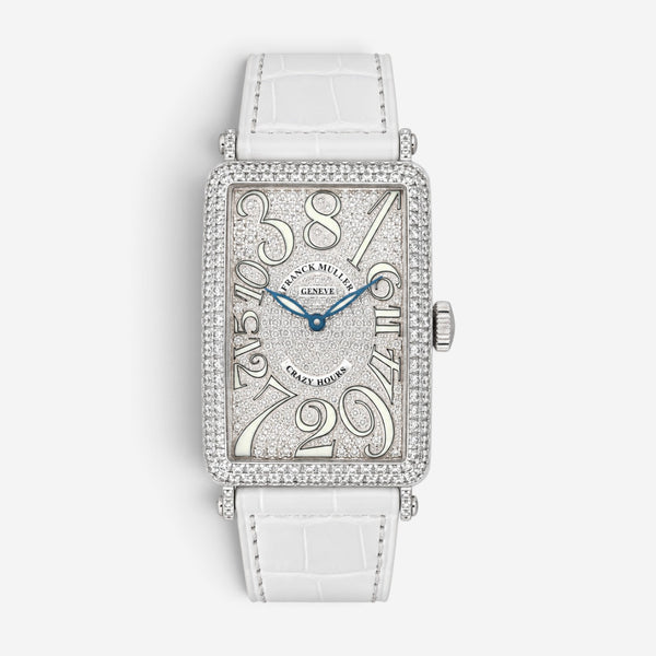 Franck Muller Long Island Crazy Hours 18K White Gold Diamond Automatic Unisex Watch 1200CHDCD